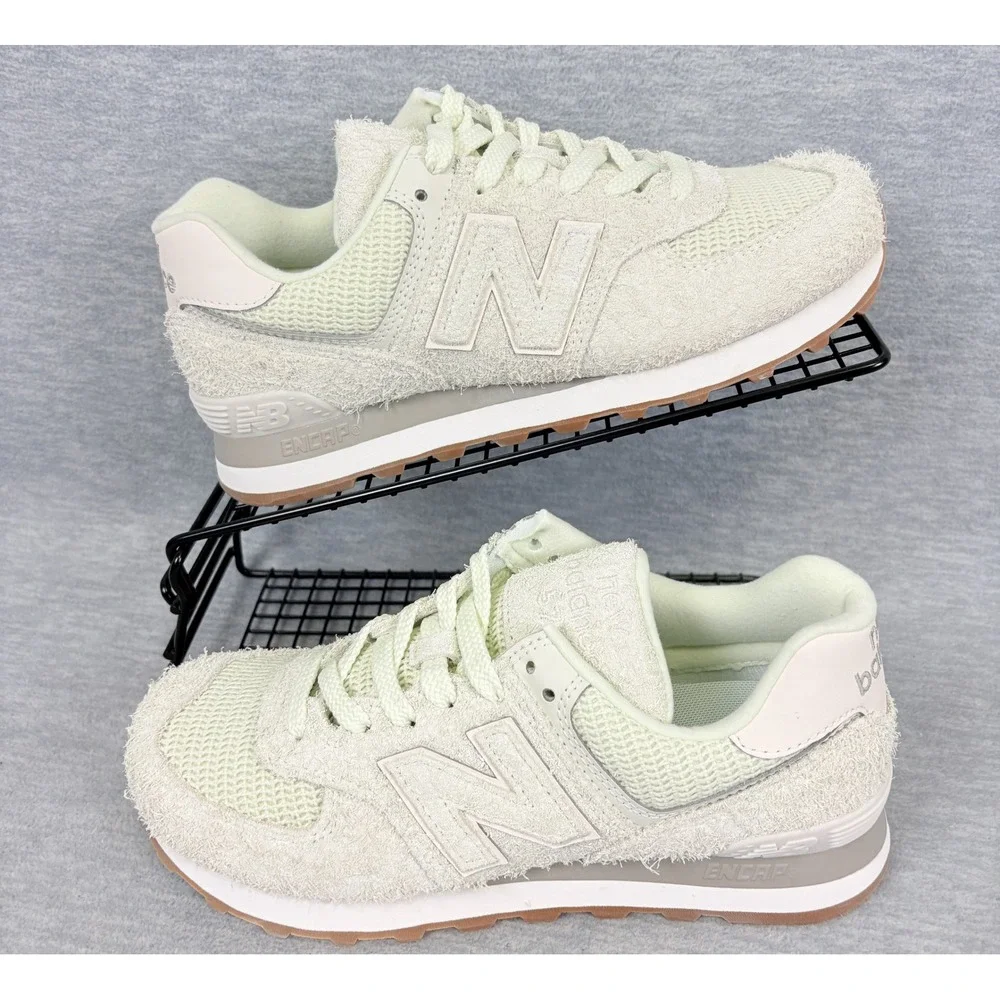 New Balance 574 Sneakers Womens 8 M Green Hairy Suede Seafoam Lifestyle‎